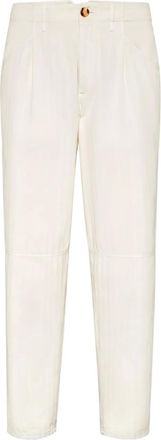 Brunello Cucinelli chevron trousers - White