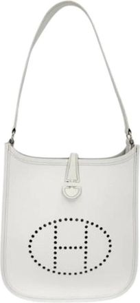 Herm&egrave;s Pre-owned Shoulder Bag - Dames - Vintage Schoudertas - Wit - ONE Size - Leer - Vintage