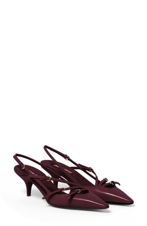 Kitten Heel Slingback Pump in Deep Purple at Nordstrom, Size 5.5Us