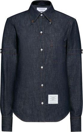 Thom Browne Armband denim blouse - Blauw