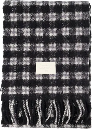 Acne Studios Geruite sjaal met franjes - unisex - Accessoires - Zwart - Maat: ONE Size Wol