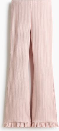 H&M Ausgestellte Hose aus Rippstrick - Hellrosa