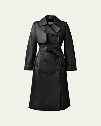 Mackage Gael Belted Leather Trench Coat