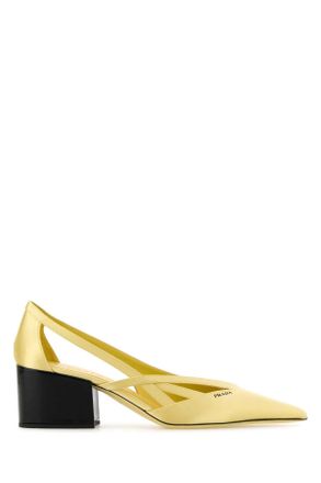 Prada Pastel Yellow Satin Pumps