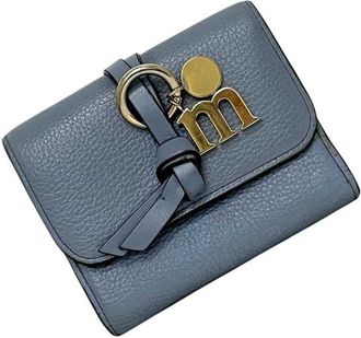 Chlo&eacute; Blue Light Blue Leather Wallet (Tri-Fold) (Pre-Owned)