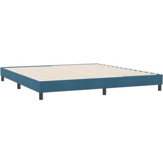 vidaXL Cama Box Spring Sin Colch&oacute;n Terciopelo Azul Oscuro 180x210 Cm Vidaxl