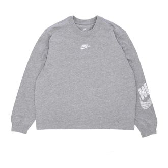 Nike Longsleeve T-shirt met ronde hals - Dames - Sportshirts - Grijs - S - Katoen - Fitness