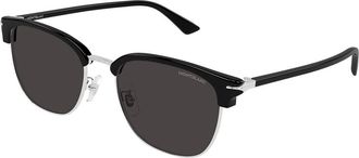 Montblanc MB0439SA Asian Fit 001 Mens Sunglasses Black Size 55