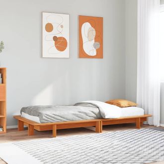 Berkfield Home Bed Frame without Mattress Wax Brown 90x200 cm Solid Wood Pine