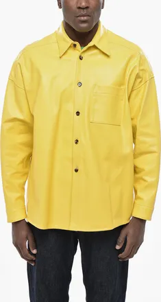 Marni Leather Overshirt with Chest Pocket Marni