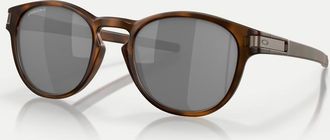 Oakley Latch - Occhiali da sole rotondi marroni tartarugati opachi con lenti grigie a specchio-Marrone