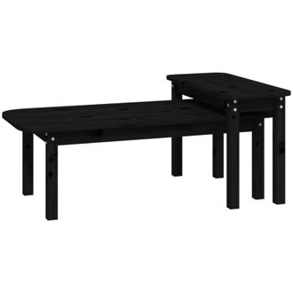 vidaXL Vidaxl - Juego De Mesas De Centro 2 Piezas Madera Maciza De Pino Negro