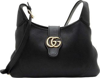 Gucci Black Leather Aphrodite Medium Shoulder Bag (Authentic Pre-Loved)