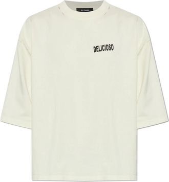 Willy Chavarria T-shirt met print - Heren - T-shirts - Beige - M - Katoen - Tops