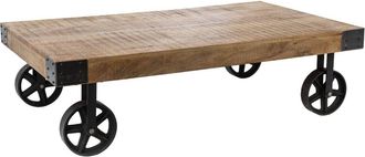 Atmosphera Atmosphera - Mesa De Centro silas - Metal Y Madera De Mango Cr&eacute;ateur DInt&eacute;rieur