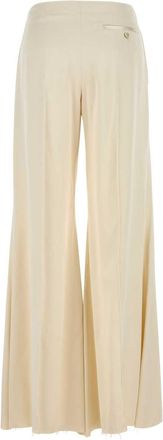Alexander McQueen Alexander Mcqueen Womens Cream Satin Wide-leg Pant - Ivory viscose - Size EU 42 (Womens)