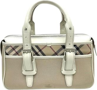 Burberry Pre-owned Handbags, female, Beige, Size: ONE SIZE Pre-owned Nylon Handbag