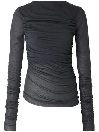 SOEUR Fitted Long-Sleeve Top with Ruched Detailing