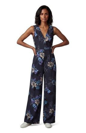 Lords of Harlech JENNY EXOTIC FLORAL BLACK WOMENS TAILORED JUMPSUIT at Nordstrom, Size X-Small