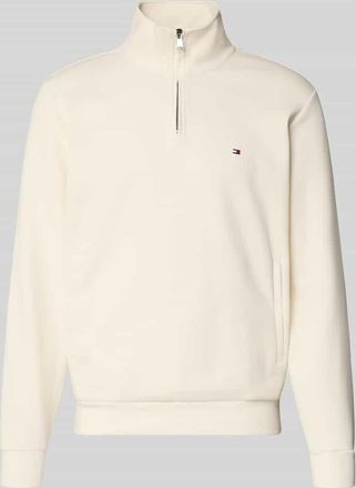 Tommy Hilfiger Regular Fit Troyer aus Baumwoll-Mix in Offwhite, Gr&ouml;&szlig;e XXL