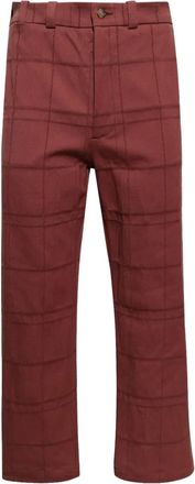 The Elder Statesman Pantaloni in cotone a quadri - Marrone