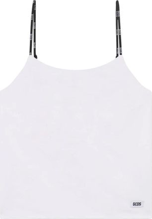 GCDS Logo-Band Tanktop - Dames - Tops zonder mouwen - Wit - S - Katoen - Tops