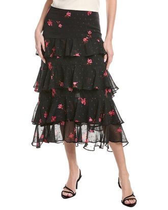 CeCe by Cynthia Steffe Flounce Midi Skirt