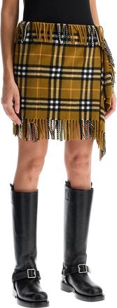 Burberry Geborduurde Wolmix Minirok