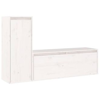 Berkfield Home TV Cabinets 2 pcs White Solid Wood Pine