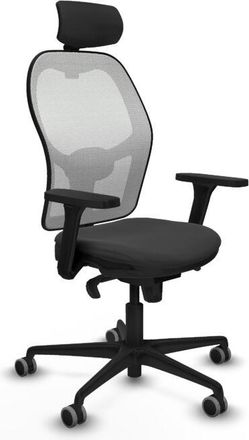 Piqueras y Crespo Piqueras Y Crespo - Jorquera Sincro Malla Blanca Similpiel Gris Oscuro Brazos 3d Base Nailon Cabecero 2d Ruedas 65mm Engomada