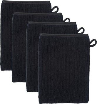 OEM Juego De 4 Minilavadores De Coche Negros - 100% Algod&oacute;n, Suaves Y Absorbentes (13x20 Cm)