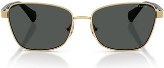 Ralph Lauren 56mm Oversize Gradient Irregular Sunglasses in Shiny Gold /Grey Gradient at Nordstrom