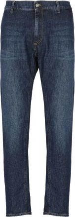 Dondup Blauwe Katoenen Broek met Zakken - Heren - Loose Fit Jeans - Blauw - W34 - Katoen - Jeans