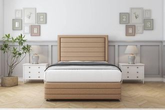 Comfort Beds Anna Dumfries Divan Set No Drawers-26 Headboard-Footboard in Light Brown | Size: Double