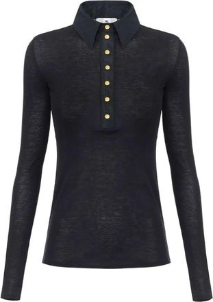 Elisabetta Franchi Long-Sleeved Knit Polo Shirt