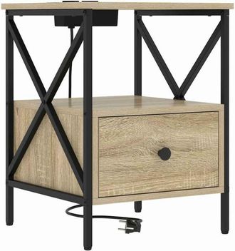 vidaXL Vidaxl - Armario de Noche con cajón Roble Sonoma 41.5 x 40.5 x 55 cm