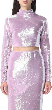 Rotate Rotate Birger Christensen, Dames, Tops, Paars, Maat: XS Tweed