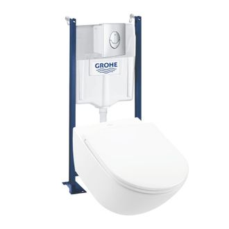 Villeroy & Boch Conjunto De Wc Suspendido Modelo Villeroy Et Boch Universo Twistflush Blanco + Estructura Y Placa Grohe Cromo