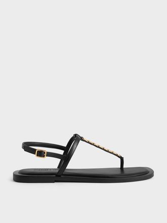 Charles & Keith Chain-Link Thong Sandals