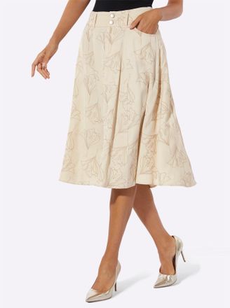 Cr&eacute;ation L Jeansrock CREATION L, Damen, Gr. 36, sand, 100% Lyocell, unifarben, wadenlang, R&ouml;cke Jeansrock