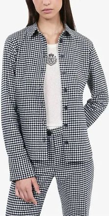 The Kooples Womens Checkered Shirt In Black/white