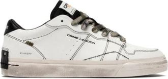 Crime London Playoff Sneaker - Heren - Sneakers - Wit - 43 EU - Leer - Schoenen