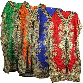 Generic New Ladies Long Floral Printed Women Kaftan Dress Perfect for Summer Free Size (as8, Alpha, one_Size, Plus, Tall, Green)