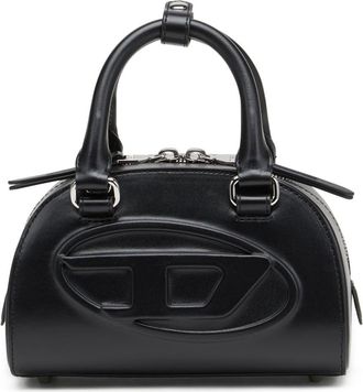 Diesel 1DR Dome-Leather Small bowling bag - Crossbody Bags - Woman - Black