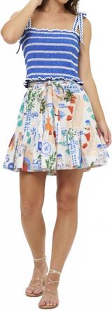 Oliphant Ginny Mini Skirt In Corfu Blue