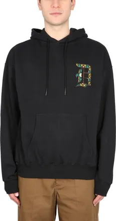 Dr&ocirc;le de Monsieur Black Relaxed Logo Hoodie