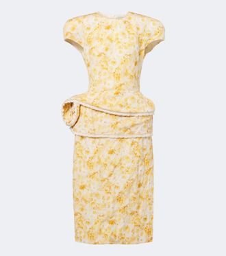 Magda Butrym Floral-appliqu&eacute; floral cotton-blend midi dress