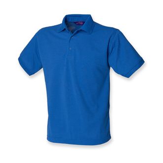 Henbury Mens Heavy Poly/Cotton Pique Polo Shirt Royal Blue 3XL