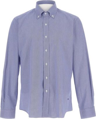 Fay striped cotton shirt - men - Cotton - 42 - Blue