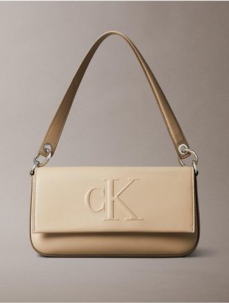 Calvin Klein Womens Sculpted Impression Shoulder Bag - Brown